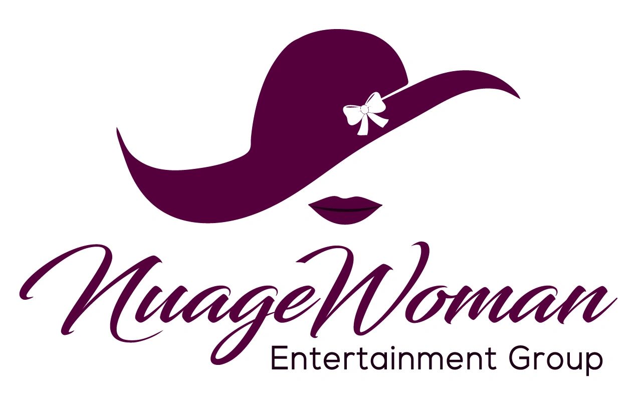 Elegant logo of Nuage Woman Entertainment Group with a stylized hat and lips.