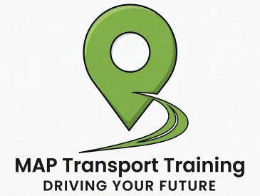 Logo of MAP Transport Training with a green location pin.