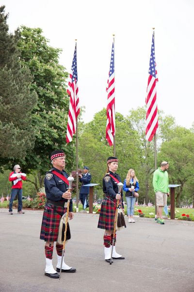 Pipe band at memorial performance