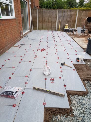 porcelain tiled patio