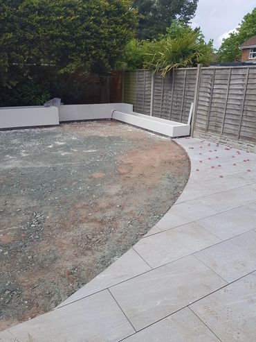 porcelain tiled patio