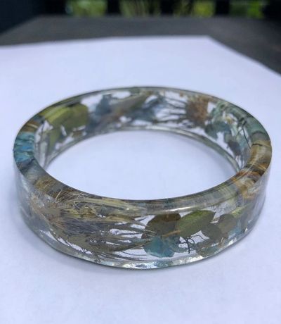 Resin Flower Bead bracelet made in Concord NC