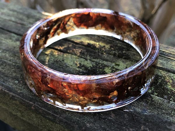 Flower resin bracelet made from very old dried flowers