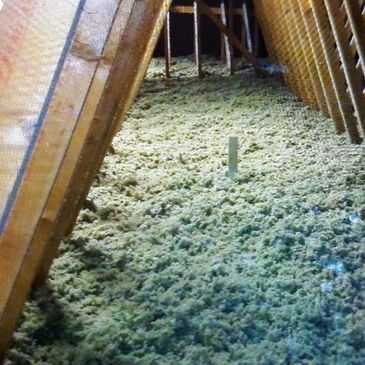 attic eaves with loft insulation