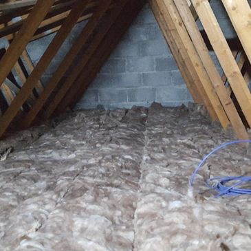 attic eaves with loft insulation