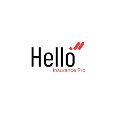 Logo of Hello Insurance Pro with modern text and red accents.
