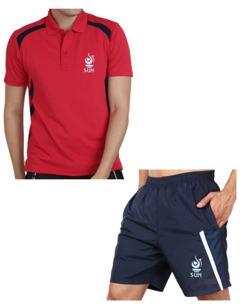 badminton t shirt shorts trichy sun sports