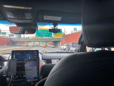 View as I was being driven by a private car to Manhattan for filming.