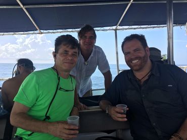 Tom, Me (Bradley Williamson) and Josh Gates heading out to dive on one Captain Kidd's ships
