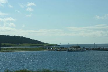 View of a sea port in northern Canada