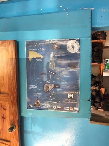 Map of the shipwreck of Captain Kidd's pirate ship - the Quedagh Merchant