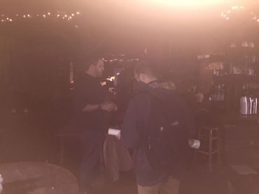 Josh and producer getting everything organized for the filming later that evening.