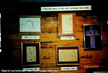 Treasure maps of the Lost Dutchman Gold Mine.