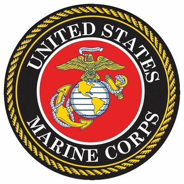 Emblem of the United States Marine Corps with eagle, globe, and anchor.