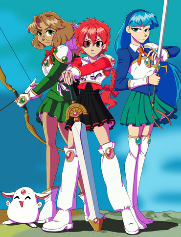 Fan art for an old anime, Magic Knight Rayearth