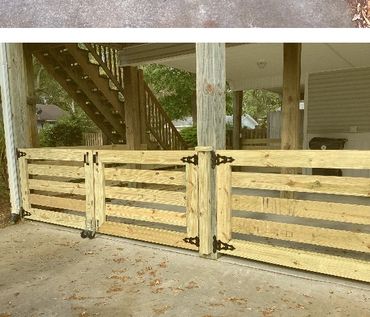 Custom wooden gate on Oak Island NC
