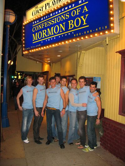Steven Fales and his "Mormon Boys" at the Coast Playhouse on Santa Monica Blvd. in West Hollywood.