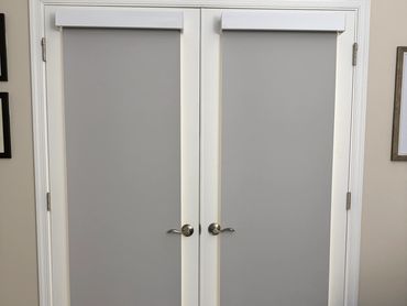 Custom Roller Shades for Glass Office Doors