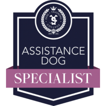 Badge for Assistance Dog Specialist from Dog Training College.