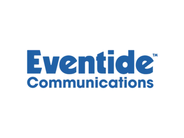 Logo of Eventide Communications in blue text on a black background.