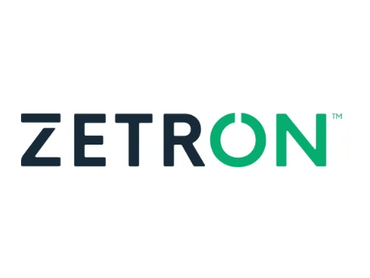 Logo of ZETRON with a power symbol in the letter O.