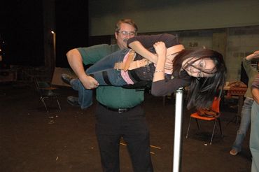 Bruce Chadwick demonstrates the handling of the broom suspension illusion.