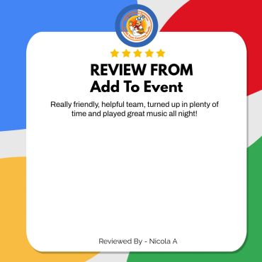 Positive event review praising friendly, helpful team and great music.