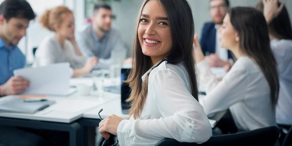 Recruitment consultant at a recruitment agency meeting