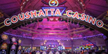 Coushatta Casino LA - interior gaming floor signage & entrance portal.  neon custom designed to fit