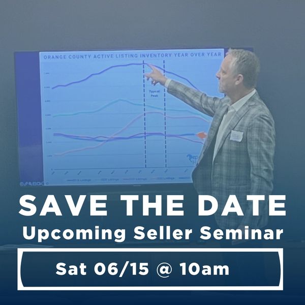 Man presenting real estate data for upcoming seller seminar on June 15.