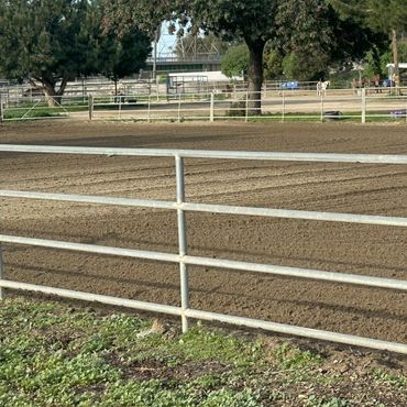 The multi purpose arena groomed and ready for some riding or turn outs