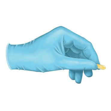 scientific illustration, pharmaceutical illustration, medical glove, realistic hand, scientific illu