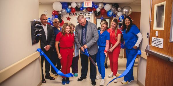 Ribbon cutting of new MRI machine at Holdenville General Hospital