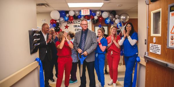 Ribbon cutting of new MRI machine at Holdenville General Hospital