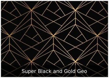 Super Black and Gold Geo — Black and gold geometric backdrop for formal events.