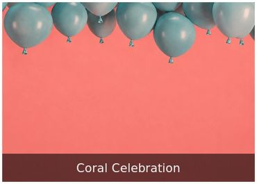 Coral Celebration — Coral backdrop with balloons for cheerful events.