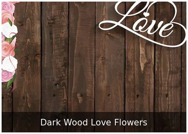 Dark Wood Love Flowers — Rustic floral backdrop for weddings.