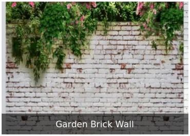 Garden Brick Wall — Brick and greenery backdrop for rustic events.
