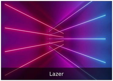 Lazer — Neon laser backdrop for parties and school events.