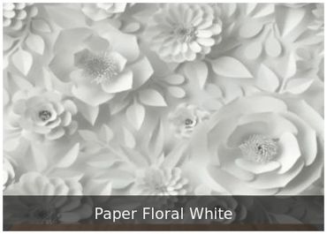 Paper Floral White — White floral backdrop for weddings and elegant events.