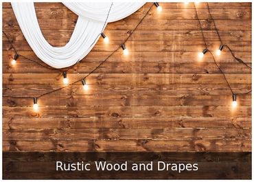 Rustic Wood and Drapes — Rustic wood and draped backdrop for weddings.