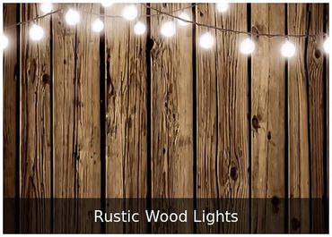 Rustic Wood Lights — Rustic wood backdrop with hanging lights.