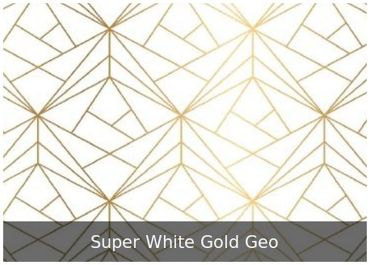 Super White Gold Geo — White and gold geometric backdrop for weddings.