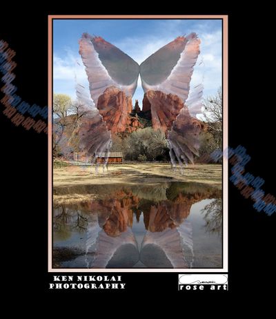 Collaboration: Cathedral Rock photo; heron wings,