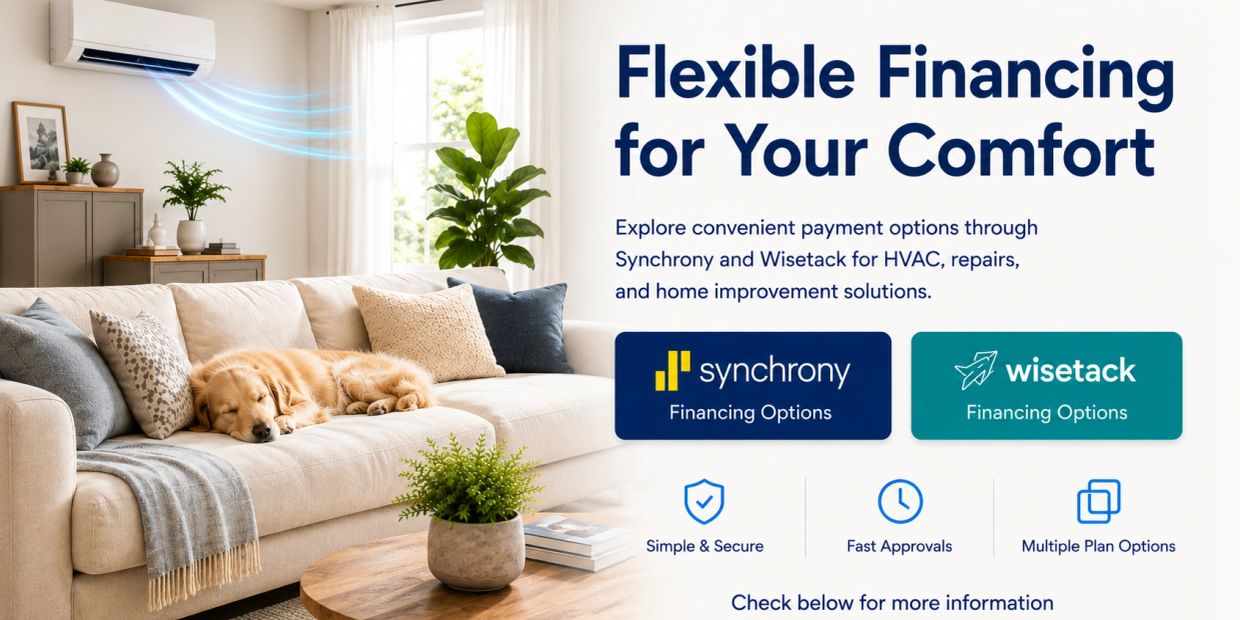 Flexible financing options for HVAC and home repairs.
