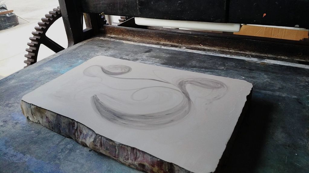 traditional stone lithography
Shoestring Press, Brooklyn, NY