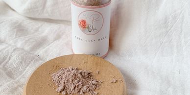 Dry Rose Clay Mask in Clear Glass Bottle 