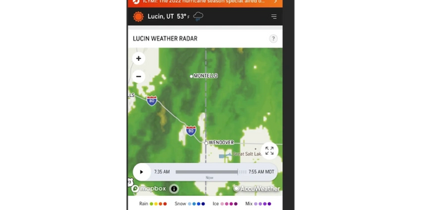 This picture is from Dylan's accuweather app he was looking at that morning.