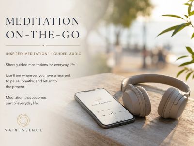 Meditation on-the-go with guided audio and headphones.
