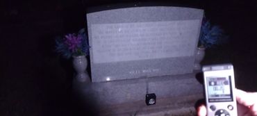 Got my emf detector out sitting on the tombstone and doing an evp session